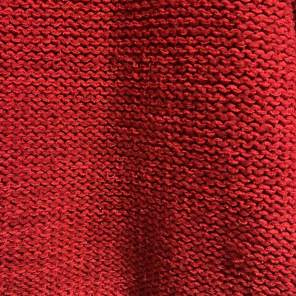 Easel Vibrant Scarlet Red Oversized Exposed Seam Round Neck Sweater - Picture 11 of 13